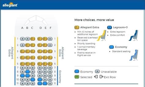 allegiant air legroom|allegiant plane layout.